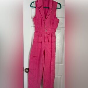 Ing Vibrant Pink Sleeveless Jumpsuit NWOT